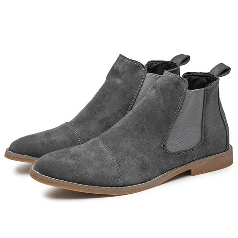 Pointed Toe Chelsea Boots for Men - Comfortable Slip-On Dress Footwear