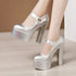15cm Block High Heels Shoes Thick Platform Women Pumps