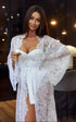 Lace Wedding Robe Floor Length Long Sleeve Bridal Gown For Honeymoon And Wedding Day