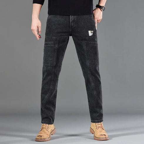 Men's Jeans Straight Cut Casual Fit With Fashion Print Jeans