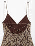 TRAF Women's Vacation Style Printed Silk Mesh V Neck Halter Mini Dress