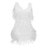 Plus Size Sexy V-Neck Tassel Mini Dress for Women Elegant Sleeveless Evening Party Dress