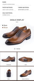 Classic Men's Oxfords Genuine Leather Shoes for Wedding Party Office and Business Suits