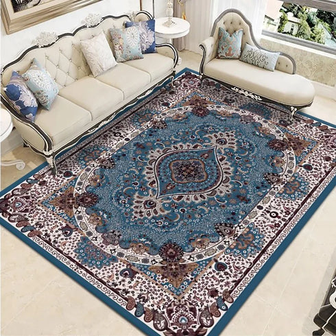 Retro Persian Carpet Blanket for Bedroom and Living Room Decor