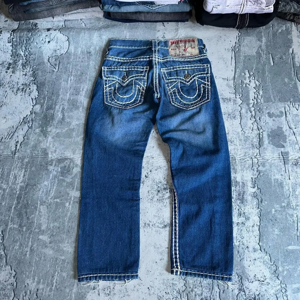 Men Fashion Jeans Work Pants Vintage Hip Hop Baggy Denim Trousers