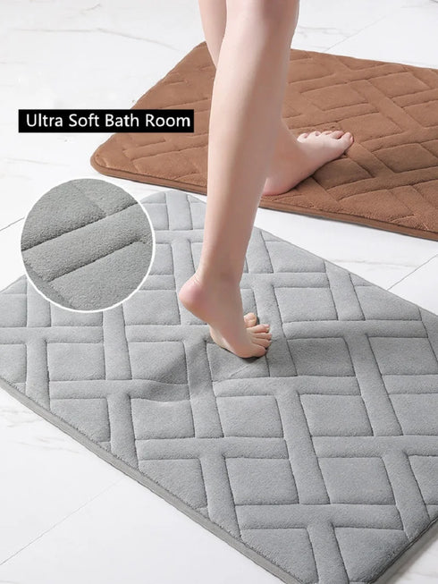 Soft Step Premium Memory Foam Bathroom Rug Absorbent Non Slip Machine Washable Quick Dry Bath Mat