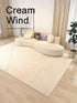 Minimalist Beige Art Stripe Carpet Soft Large Area Rug for Bedroom and Living Room Decor