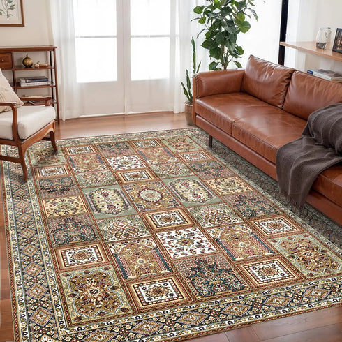 Bohemian Crystal Velvet Rugs for Living Room and Bedroom Waterproof and Dirt Resistant Carpet