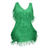 Plus Size Sexy V-Neck Tassel Mini Dress for Women Elegant Sleeveless Evening Party Dress