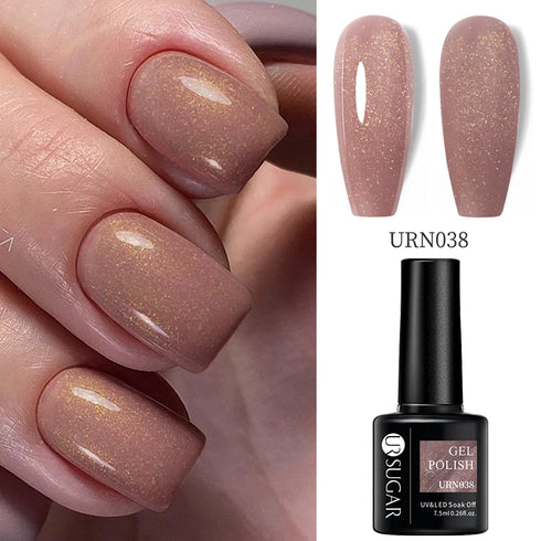 Nail Gel Polish - 7.5ml Semi-permanent Glitter Varnish for Winter Manicure, Eco-friendly and SGS Certified for Lasting Style