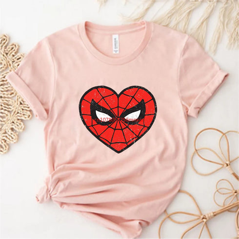 Funny Amazing Spider Heart Shirt Retro 90s Shirt Vintage Superhero Shirts Unisex T-shirt Family Birthday Gift MCU Fans Gift