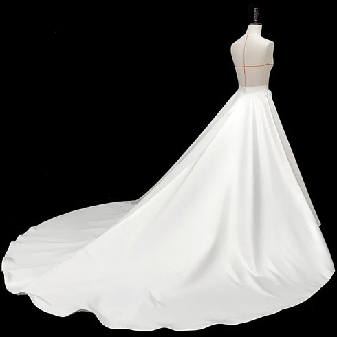 Satin Detachable Skirt Wedding Removable Train Bridal Overskirt