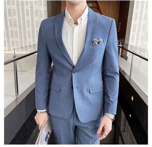 Fashionable Men's Suit and Trousers Two-Piece Set for Business Casual and Weddings