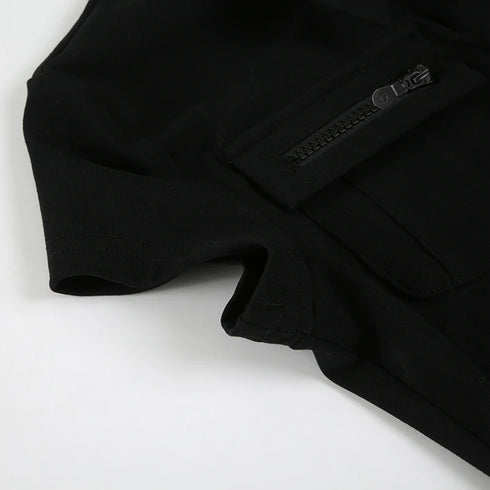 Fashion Safari Style Summer New Hottie Chic Polo Shirts Metal Button Slim Fit Design Packets Causal T-Shirts