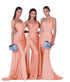 Mermaid Satin Corset Bridesmaid Dress for Wedding Party Gown with Ruched Detailing and Floor Length