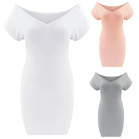 Summer Women Dress Sexy V-Neck Club Dresses Slim Mini Party Dress