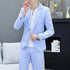 Korean Slim Fit Two-Piece Suit Set for Men Casual Trendy British Style Coat and Trousers