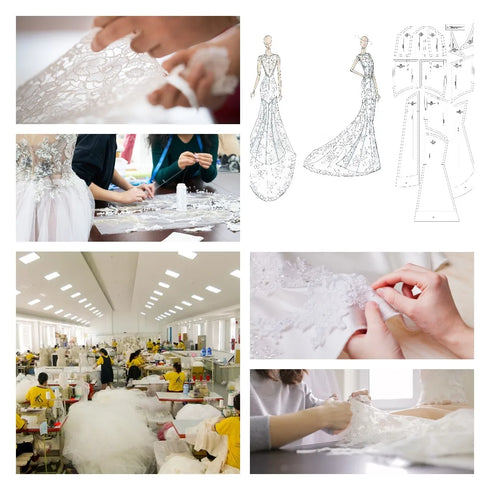 Modest Muslim Wedding Dresses For Bride High Neck Long Sleeves