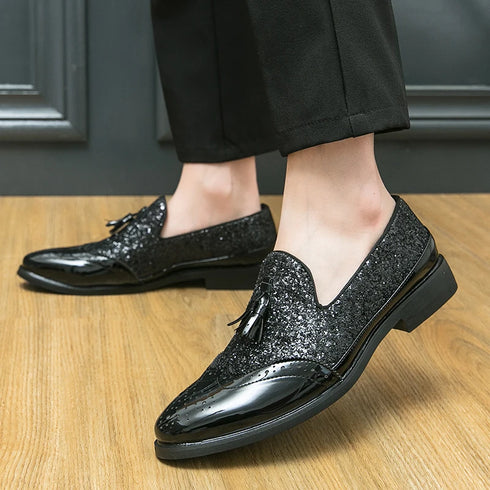 Luxury Oxford Shoes for Men - Height Increasing Patent Leather Formal Loafers for Office and Wedding Occasions, Plus Size Available