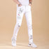 Korean-inspired Men's Slim Fit Distressed Ripped Jeans for Hip Hop Fashion