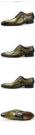 Men's Leather Oxfords Dress Shoes for Office Formal Events Stylish Pointed Toe Design