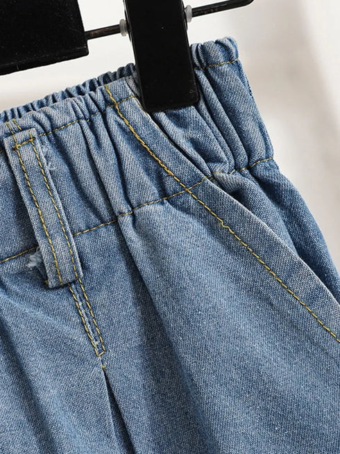 Casual Wide Leg Jeans for Women - Vintage Style Knee Length Denim Pants Perfect for Summer Outfits and Fall Jeans Outfit Ideas