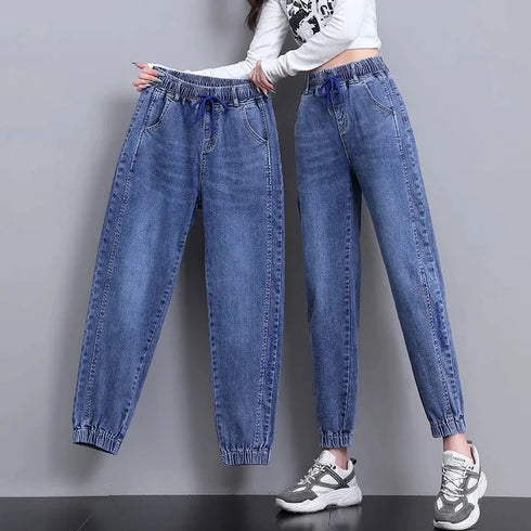 High Waist Denim Harlan Pants for Women Casual Ankle Length