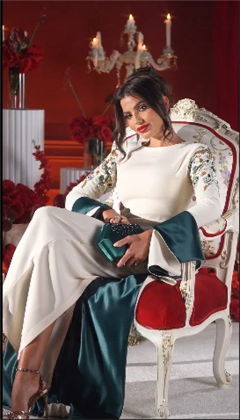 Customized Evening Dress Formal Gown Jewel Column Ankle Length