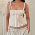 Kawaii Y2K Crop Tops with Ribbons and Lace Trim - Vintage Women's Slim Fit Camisole and Button Up Tank Top for Cute Summer Outfits