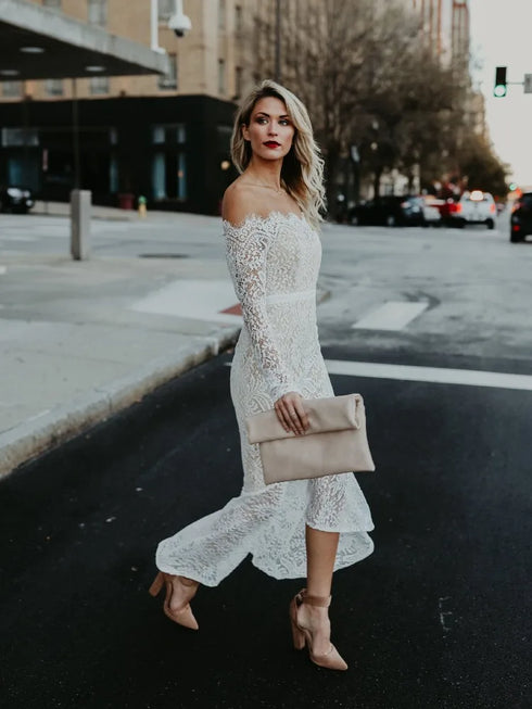 Simple Wedding Dress Travel Marry Party Bridal Gowns Off Shoulder A Line