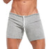 Mens Sexy Drawstring Ribbed Sleepwear Shorts Gym Sportswear