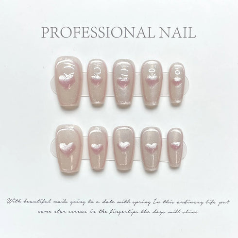 10pcs Artistic Press On Nails Featuring Elegant French Style with Hand Painted 3D Floral Designs - Perfect Summer Short Tips for Parties