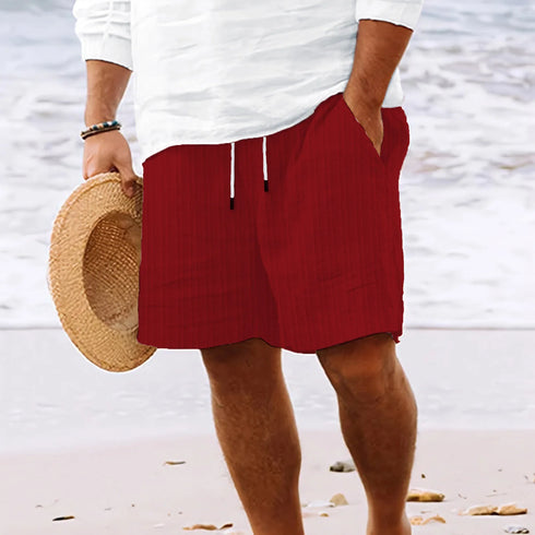 Men's Casual Beach Shorts - Solid Color Loose Fashion Pants