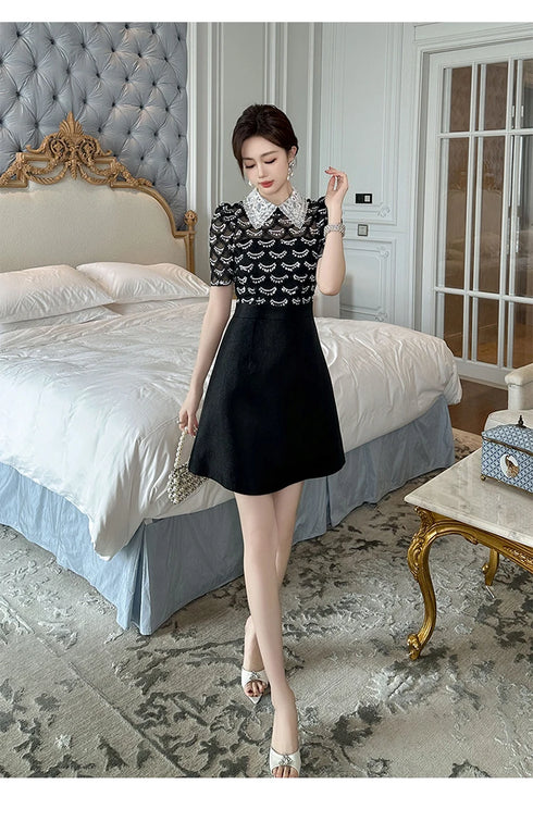 Summer Sweet Black Formal Occasion Short Dress Women Clothes Elegant Luxury A-Line Mini Party Prom Dresses