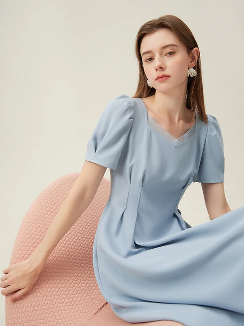 FSLE Swan Dress French Style High Waist Dress for Women