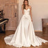 Customized 2 In 1 Detachable Train Wedding Dress Satin Mermaid Bride Gowns