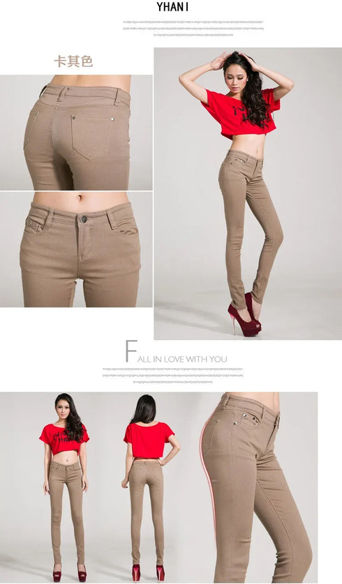 Candy Color Women's Straight Leg Jeans - Versatile Stretch Denim Pants for All Seasons, Perfect for Fall Outfits with Jeans and Homecoming Styles