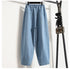 Women Casual Jeans Korean Style Streetwear Loose High Waist Denim Pants