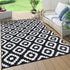 Outdoor Plastic Straw Rug Modern Geometric Waterproof Reversible Mat for Patio Porch Backyard Picnic