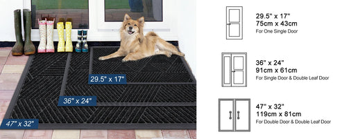 Absorbent Low Profile Entryway Rug Non-Slip Washable Welcome Mat for Heavy Duty Use