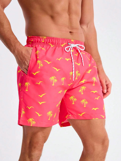 Men's Board Shorts Swim Trunks Drawstring Quick Dry Beach Casual