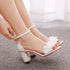 Elegant Floral Buckle Strap Heeled Sandals for Women's Wedding and Party Wear