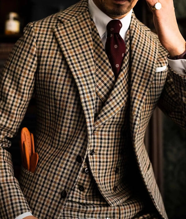 Stylish Men's 3-Piece Suit Set with Notch Lapel Blazer, Trousers, and Vest for Weddings and Formal Events