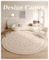 Light Luxury Round Large Area Carpet for Living Room and Bedroom Rug