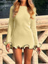 Knitted Ruffle Mini Dress for Women Elegant Bodycon Knit Sweater Dress for Autumn Winter