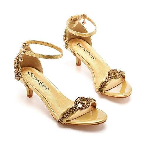 Glamorous Rhinestone Strappy Summer Pumps with 5cm Stiletto Heels for Women