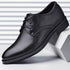 Elegant Black Leather Oxfords for Men - Formal Wedding, Party, and Office Business Shoes with Lace-Up Closure, Plus Size Available