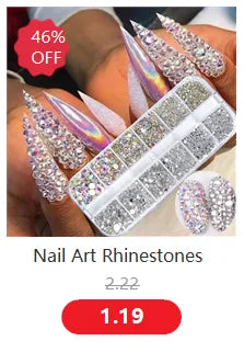 100pcs Clear Crystal Rhinestone 3D Love Heart Nail Charms for Stunning Nail Art Decoration - Perfect for Fall Season Nails and Valentine's Day Manicure