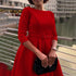 Elegant Women Party Dresses A Line with Waist Belt for Classy Office and Wedding Guests