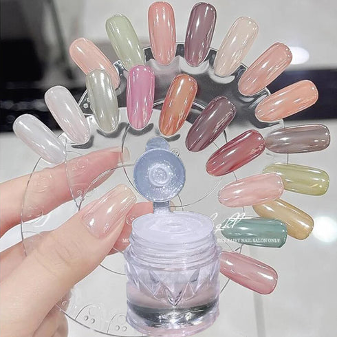 Magic Clear Pearlescent Mirror Effect Nail Glitter Powder - 0.5g Shimmering Aurora Pearl Chrome Pigment for Stunning Nail Art